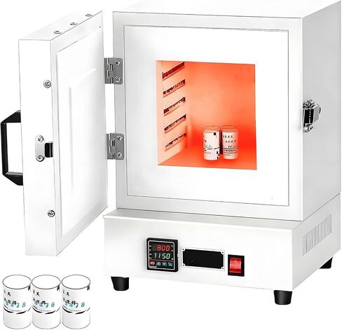 Electric Kiln, 2000W Compact Tabletop Furnace, Maximum Temperature 1150℃, for Jewelry Making, Metal Casting, Pottery Glazing and DIY Projects in Saudi Arabia