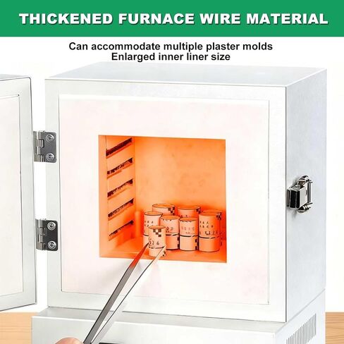 Intelligent High-Temperature Kiln, 1150°C, 2000w Tabletop Muffle Furnace, Large Capacity (16x16x13.8cm), Suitable For Lost-Wax Casting, Metal Clay Sintering, Enamel Painting, And Mold Dewaxing. in Saudi Arabia