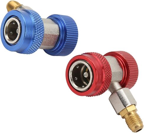 CHICIRIS R134A AC Air Condition Quick Coupler High Low Adapter for HVAC, High Flow Rate Quick Connectors for AC Manifold Gauge Set, Red and Blue, Set of 2 in Saudi Arabia