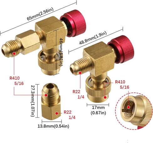 Brass HVAC Refrigerants Fitting Leakproof Design R22 R410 Connector for HVAC Refrigerants Charging in Saudi Arabia