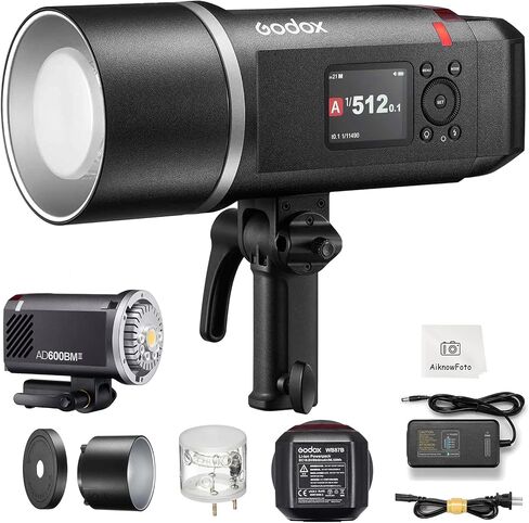 Godox AD600BM Outdoor Strobe Flash,Bowens Mount 600Ws GN87 High-Speed Sync Photography Studio Flash Monolight with 2.4G Wireless X System, 8700mAh Battery,500 Full Power Flash, Recycle in 0.01-2.5s in Saudi Arabia