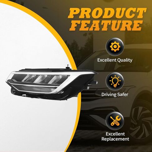 Left Headlight Assembly W/O AFS Compatible with Ti-guan S/SE 2022-2024 W/Bulb Front Driver Side Headlamp 20-19130-00-9 5NL941035A in Saudi Arabia
