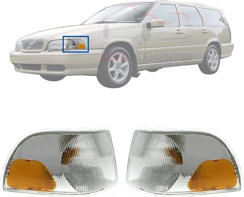 مجموعة مجموعة مصابيح إشارة وقوف السيارات الزاوية من 2 لـ 1998-2002 فولفو V70 C70 / 1998-2000 S70 استبدال مباشر 94831849 94831856 in Kuwait