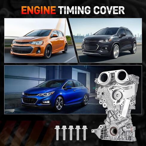 25199424 Engine Timing Cover Compatible with Chevy Sonic 2012-2017 Cruze 2011-2016 Trax 2013-2020 Buick Encore 2013-2017，Timing Chain Oil Pump Cover for 1.4L Engine Replace#25195406 55581012 55595611 in Saudi Arabia