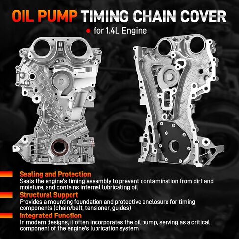 25199424 Engine Timing Cover Compatible with Chevy Sonic 2012-2017 Cruze 2011-2016 Trax 2013-2020 Buick Encore 2013-2017，Timing Chain Oil Pump Cover for 1.4L Engine Replace#25195406 55581012 55595611 in Saudi Arabia