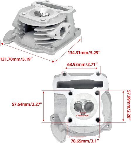 مجموعة أسطوانة رأس الأسطوانة مع مجموعة أسطوانات كبيرة GY6 80cc 47 مم مجموعة إعادة بناء السكوتر مناسبة لمحرك 139QMB 1P39QMB الدراجة ATV Go Kart UTV in Kuwait