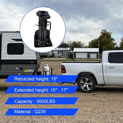 Adjustable 5th Wheel to Gooseneck Adapter Hitch 15-17" Retracted Height, 2-5/16" Ball, 30,000 LBS Capacity, Q235 Steel Coupler Converter for Trailer/RV in Saudi Arabia