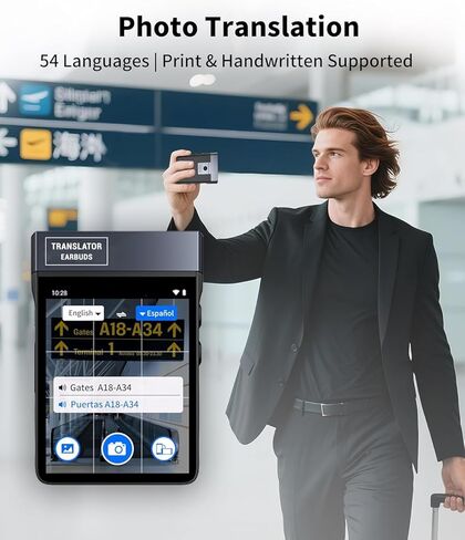 سماعات أذن A9 AI Translation تدعم مكالمات 4G ومشاركة النقاط الساخنة، جهاز مترجم لغة في الوقت الحقيقي مع 144 لغة لا يتطلب تطبيق، ChatGPT/غير متصل/مترجم الصور للسفر والأعمال in Kuwait