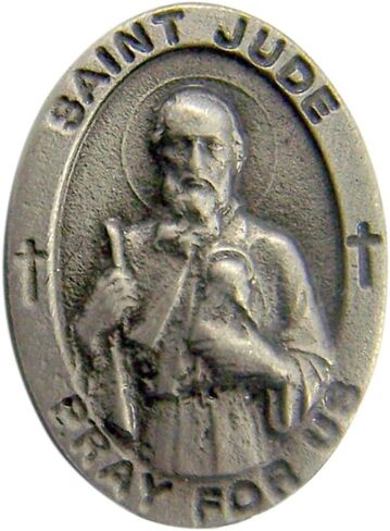 Fine Pewter Catholic Patron Saint Jospeh Lapel Pin Pendant, 1 Inch in Kuwait