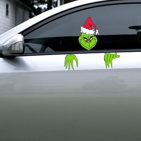 Christmas Cartoon Stickers for Cars, Cute Dog Xmas Design Car Decals Waterproof PVC Windshield Stickers for Christmas Car Decorations Accessories in Saudi Arabia
