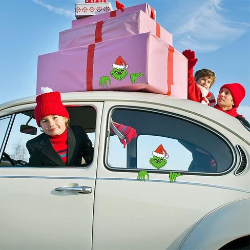 Christmas Cartoon Stickers for Cars, Cute Dog Xmas Design Car Decals Waterproof PVC Windshield Stickers for Christmas Car Decorations Accessories in Saudi Arabia