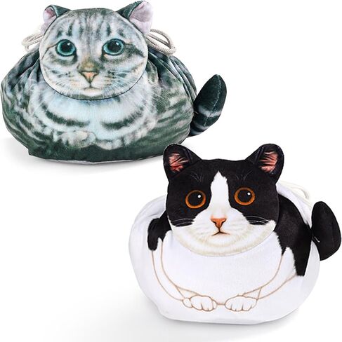 Drawstring Makeup Bag, Cat Makeup Bag, Travel Makeup Organizer, Cosmetic Pouch Bag, Cat Gift for Women, Lay Flat Makeup Bag for Valentine's Day Gifts in Saudi Arabia