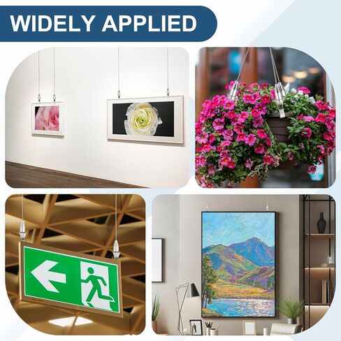 uxcell 2Pcs Picture Hanging Wire Kit, 2.5 m x 1.5 mm Heavy Duty Picture Hangers Adjustable Wire Rope with S-Hooks and Loop, Load 35kg/77.1 lbs for Hanging Mirrors Light Lamp Artwork in Saudi Arabia