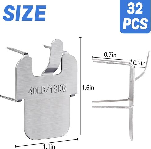 16 Pcs Claw Drywall Hanging Hook, 40Lbs Stainless Steel Claw Photo Hanger Hardware, Drywall Picture Hanger for Room Office Decoration in Saudi Arabia