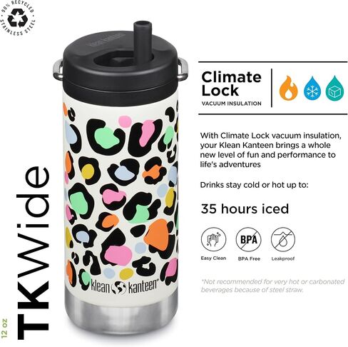 Klean Kanteen TKWide Insulated Coffee Tumbler with Café Cap - Stainless Steel Coffee Tumbler - Space Case in Saudi Arabia