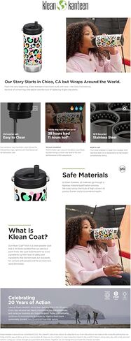 Klean Kanteen TKWide Insulated Coffee Tumbler with Café Cap - Stainless Steel Coffee Tumbler - Space Case in Saudi Arabia