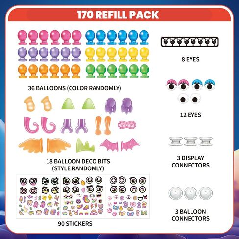 PINSHILE DIY Space Magic Balloon Craft Kit, Sticker Decorated Balloons Toy for Kids, Rocket Air Pump Fun with Balloon Monster Pals, DIY Creative Activity, Birthday Gifts for Girls Boys Ages 3+ in Saudi Arabia