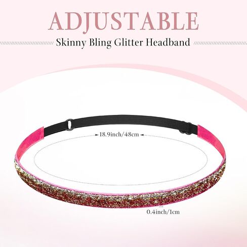 10 Pcs Glitter Non Slip Running Headbands Elastic Girls Sports Velvet Sparkly Fabric Stretchy Shiny Headbands Pack Workout Fashion Hair Accessories for Teen Girl Women Party Favors(0.4 Inches/ 1 cm) in Saudi Arabia