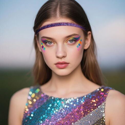 10 Pcs Glitter Non Slip Running Headbands Elastic Girls Sports Velvet Sparkly Fabric Stretchy Shiny Headbands Pack Workout Fashion Hair Accessories for Teen Girl Women Party Favors(0.4 Inches/ 1 cm) in Saudi Arabia