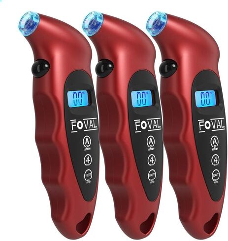 FOVAL مقياس ضغط الإطارات الرقمي 150 رطل لكل بوصة مربعة لسيارة شاحنة دراجة قراءة فورية مع شاشة LCD بإضاءة خلفية وقبضة مانعة للانزلاق (3) in Kuwait