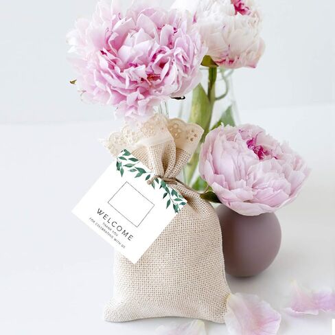 Andaz Press OOT Out of Town Wedding Gift Favor Bag Tags, 2-inch Square, Greenery Green Leaves Theme, Colorado, Welcome, Thank You For Celebrating With Us, 24-Pack in Saudi Arabia