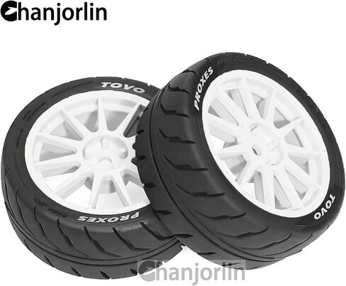 1/10 RC On Road Racing Tires and Wheels 12mm Hex OD 2.72'' RC Rally Street Tyres for 1:10 Scale Touring Drift Car Tamiya TT01 TT02 XV01 TA06 A959 PTG2 HPI KYOSHO HSP Traxxas 4PCS (White) in Saudi Arabia