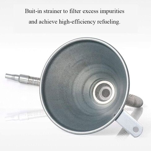 Riloer Spout Funnel 24.8" Long Flexible Hose and Strainer, Universal Steel Priming Funnel for All Oils,Water, Diesel Fuel and Other Liquids in Saudi Arabia