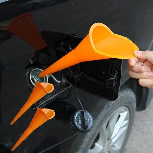 2Pcs Car Long Stem Funnel Gasoline Oil Fuel Filling Tools Anti-Splash Plastic Oil Funnel Motorcycle Refueling Tools Auto Accessories in Saudi Arabia