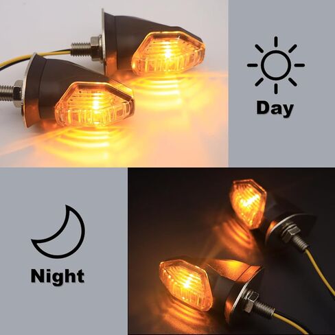 إشارات الانعطاف للدراجة النارية: 8 مم إشارات الانعطاف الأمامية والخلفية العالمية للدراجة النارية LED-العنبر مع عدسة مدخنة للدراجات النارية والدراجات النارية (4 قطع) in Kuwait