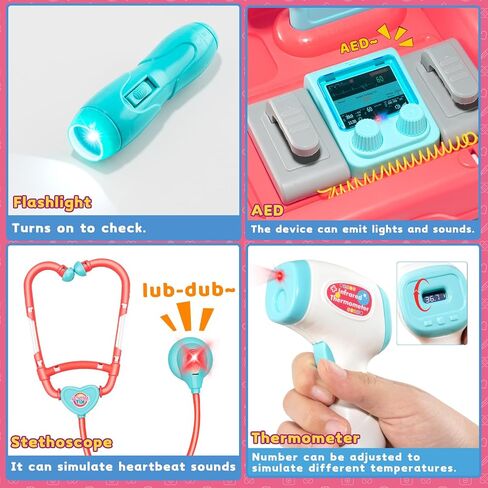 Doctor Kit for Toddlers - Pretend Doctor Play Set for Kids - Role Play Medical Toys with Costume and Stethoscope - Dress Up Doctor Kit for 3 4 5 6 7 8 9 Year Old Boys Girls Christmas Birthday Gift in Saudi Arabia