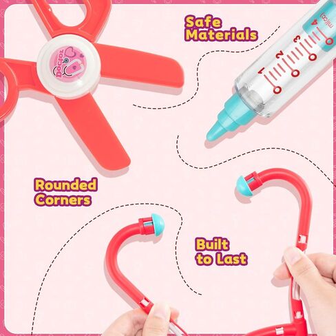 Doctor Kit for Toddlers - Pretend Doctor Play Set for Kids - Role Play Medical Toys with Costume and Stethoscope - Dress Up Doctor Kit for 3 4 5 6 7 8 9 Year Old Boys Girls Christmas Birthday Gift in Saudi Arabia