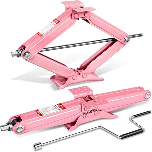DNA Motoring 2-Pack 5000lbs RV Trailer Stabilizer Leveling Scissor Jacks with Speed Crank Handle, 4-24" Height,Set of 2, Pink, TOOLS-00330-PK in Saudi Arabia