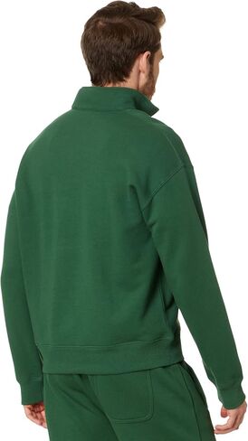 Lacoste Men's Loose Fit High-Neck Quarter Zip Sweatshirt with Front Tennis Net Graphic in Saudi Arabia