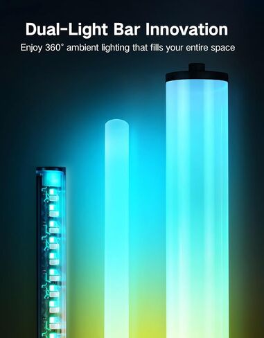 مصباح أرضي LED ساطع من OUTON مع جهاز تحكم عن بعد، تحكم باللمس والتطبيق، 1500LM 65 بوصة، مصباح قائم ذكي طويل القامة، إضاءة محيطة متغيرة اللون، مزامنة الموسيقى، مصابيح زاوية حديثة لغرفة المعيشة، غرفة النوم، أسود in Kuwait