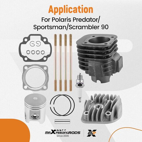 maXpeedingrods Cylinder Head Piston Gasket Top End Kit for Polaris Predator 90 2003-2006, for Polaris Sportsman Scrambler 90 2001-2006, Replacement for 0450007 0451091 in Saudi Arabia