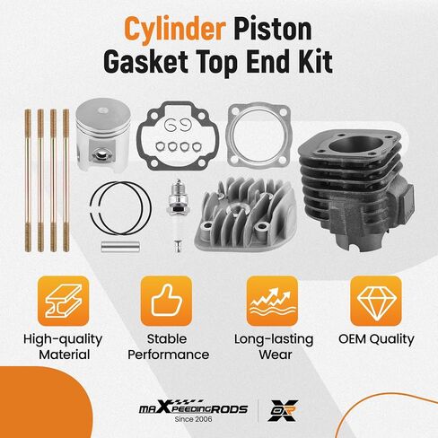maXpeedingrods Cylinder Head Piston Gasket Top End Kit for Polaris Predator 90 2003-2006, for Polaris Sportsman Scrambler 90 2001-2006, Replacement for 0450007 0451091 in Saudi Arabia