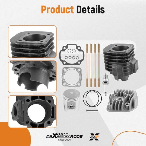 maXpeedingrods Cylinder Head Piston Gasket Top End Kit for Polaris Predator 90 2003-2006, for Polaris Sportsman Scrambler 90 2001-2006, Replacement for 0450007 0451091 in Saudi Arabia