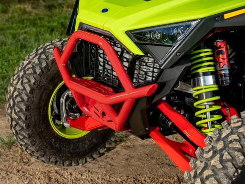 المصد الأمامي SuperATV لـ Polaris RZR Pro R/4، Pro S/4، Turbo R/4 | مصنوعة من أنابيب فولاذية شديدة التحمل، يتم تركيبها مباشرة على الإطار، أحمر، انظر الملاءمة، صنع في الولايات المتحدة الأمريكية in Saudi Arabia