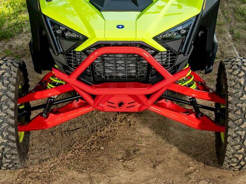 المصد الأمامي SuperATV لـ Polaris RZR Pro R/4، Pro S/4، Turbo R/4 | مصنوعة من أنابيب فولاذية شديدة التحمل، يتم تركيبها مباشرة على الإطار، أحمر، انظر الملاءمة، صنع في الولايات المتحدة الأمريكية in Saudi Arabia