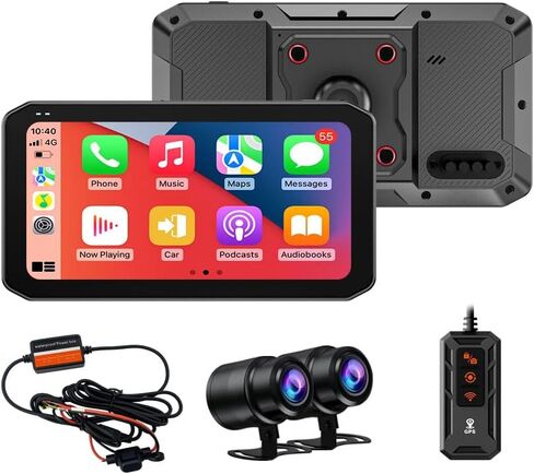 نظام الملاحة Carplay Android Auto GPS للدراجات النارية، BSD، شاشة LCD 6.25 بوصة، 60 إطارًا في الثانية، 5G Wi-Fi BT، IP67 مقاوم للماء (المضيف + كاميرات 2K + رادار) in Saudi Arabia