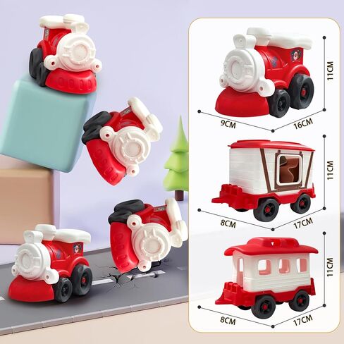 Christmas Toy Train Set for Toddlers 3-5, Small Train Toys Locomotive with Airplane Wagon Train Set Under Christmas Tree,Birthday Gifts for Toddler Boys and Girls 3 4 5 6 Years Old in Saudi Arabia