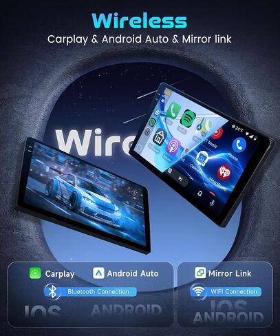 ستيريو سيارة Android لـ Mitsubishi Lancer EX 2010-2017، راديو Carplay Android Auto اللاسلكي، 2G+64G 10.1 بوصة وحدة رأس شاشة تعمل باللمس مع نظام ملاحة GPS WiFi Bluetooth Mirror Link FM RDS كاميرا احتياطية in Kuwait