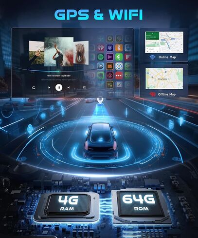 ستيريو سيارة Android لـ Mitsubishi Lancer EX 2010-2017، راديو Carplay Android Auto اللاسلكي، 2G+64G 10.1 بوصة وحدة رأس شاشة تعمل باللمس مع نظام ملاحة GPS WiFi Bluetooth Mirror Link FM RDS كاميرا احتياطية in Kuwait