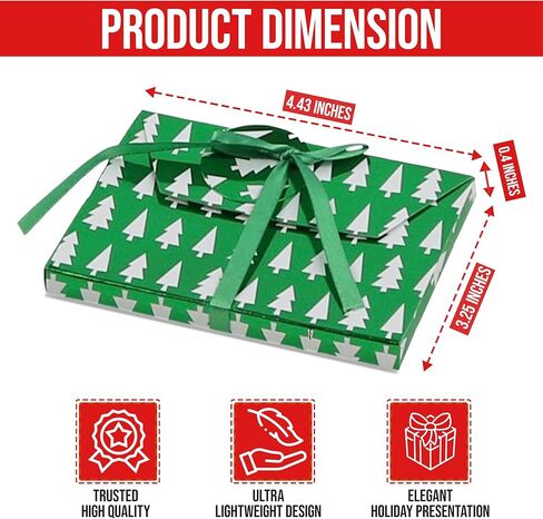 Iconikal Christmas Holiday Foil Embossed Gift Card Holder Boxes with Ribbon, Set of 9 in Kuwait