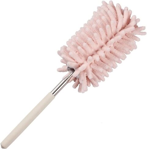 منفضة غبار من الألياف الدقيقة قابلة للسحب باللون الوردي لتنظيف منفضة غبار يدوية قابلة للتمديد وقابلة للغسل، أداة تنظيف منفضة ريش لتنظيف المكتب، السيارة، النافذة، الكمبيوتر، مكيف الهواء in Kuwait