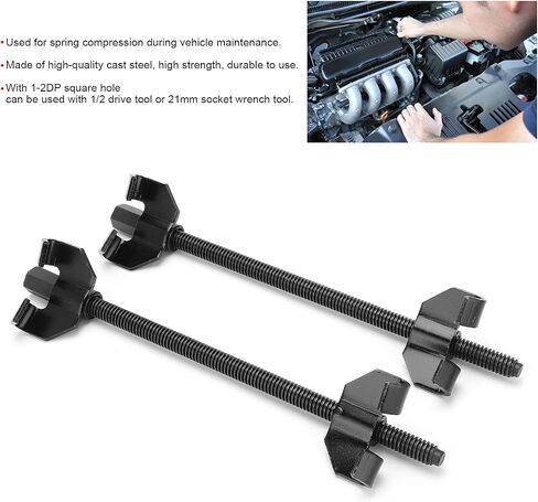 Strut Spring Compressor, Professional Spring Compression Tool, Forged Cast Steel Coil Spring Remover Installer with 1 2DP Square Hole, Compatible with 1/2 Drive Tool or 21mm in Saudi Arabia