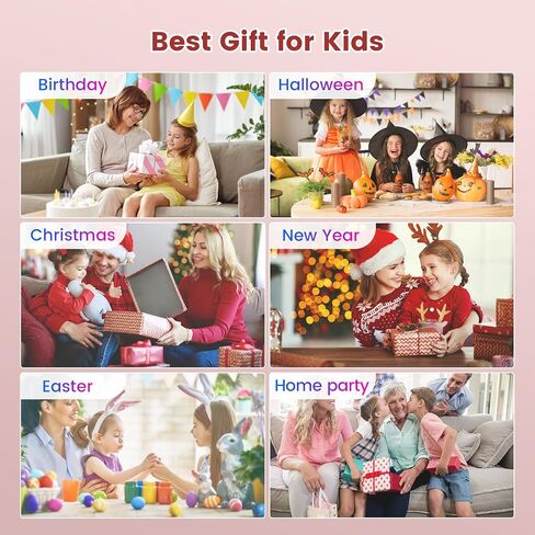 Mini Karaoke Machine for Kids,Portable Bluetooth Speaker with 2 Wireless Microphones,Toddler Music Player Toys,Easter Birthday Gifts for 3,4,5,6,7,8,9,10,11,12+Years Old Girls Boys in Saudi Arabia
