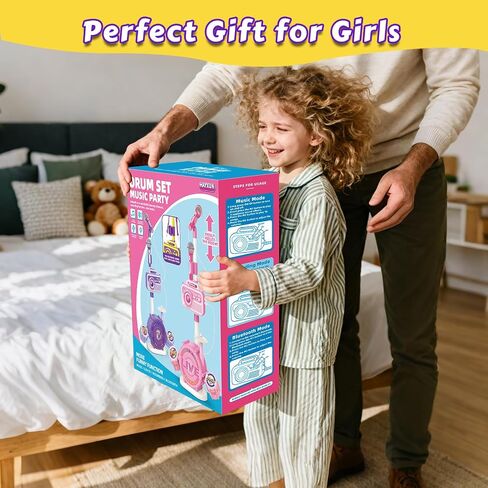 Kids Karaoke Microphone with Adjustable Stand – Bluetooth Kids Karaoke Machine with Lights, Voice Changer, & Recording –Microphones for Singing, Christmas & Birthday Gifts for Girls, Boys -Purple in Saudi Arabia