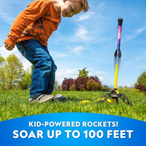 NATIONAL GEOGRAPHIC Rocket Launcher for Kids – Patent-Pending Motorized Air Rocket Toy, Launch up to 200 ft, Kids Outdoor Toys & Model Rockets, Gifts for Kids Ages 8 9 10 11 & 12, Space Toys in Kuwait