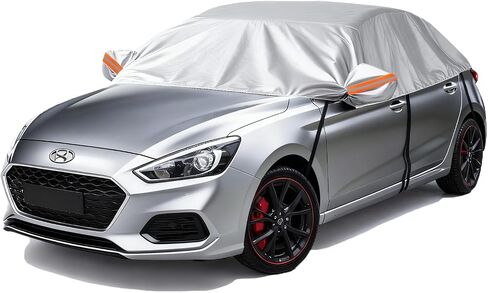 Half Car Cover for SUV, Sunroof & Windshield Cover for Ice and Snow, Hail Protector with Cotton Liner, Waterproof Roof Car Cover for All Weather Sun Rain Dust Protection in Saudi Arabia